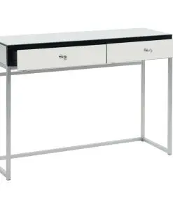 vidaXL Mirrored Console Table Steel and Glass 107x33x77 cm