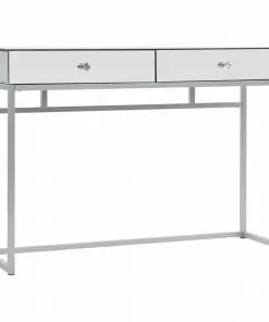 vidaXL Mirrored Console Table Steel and Glass 107x33x77 cm