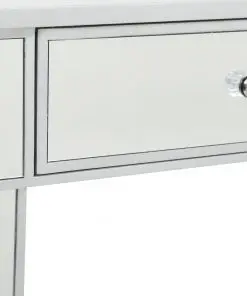 vidaXL Mirrored Console Table MDF and Glass 106.5x38x76.5 cm