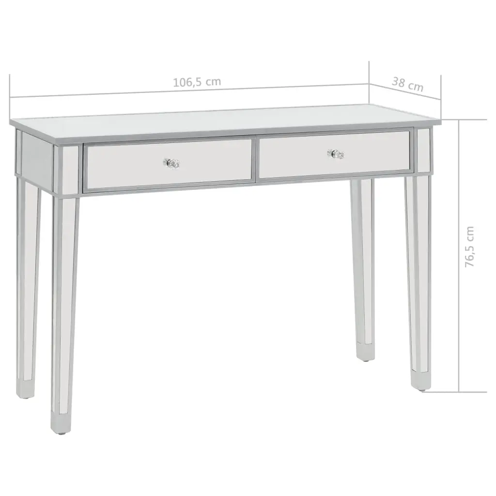 vidaXL Mirrored Console Table MDF and Glass 106.5x38x76.5 cm