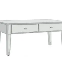 vidaXL Mirrored Coffee Table MDF and Glass 100x50x45 cm