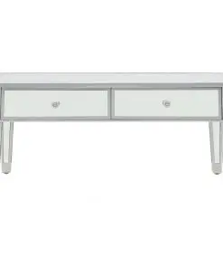 vidaXL Mirrored Coffee Table MDF and Glass 100x50x45 cm