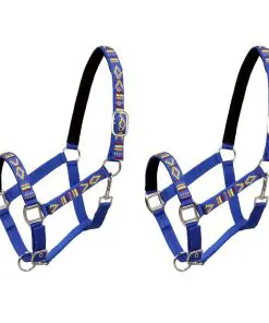 vidaXL Head Collars 2 pcs for Horse Nylon Size Pony Blue