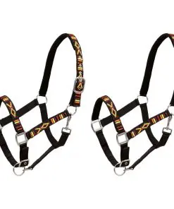 vidaXL Head Collars 2 pcs for Horse Nylon Size Cob Black