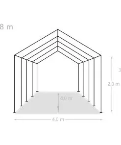 vidaXL Storage Tent PE 4×8 m White