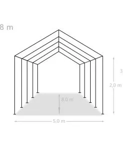 vidaXL Party Tent PE 5×8 m White