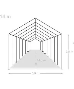 vidaXL Party Tent PE 6×14 m White