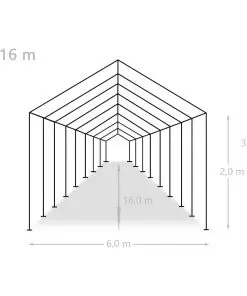 vidaXL Party Tent PE 6×16 m White
