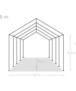 vidaXL Party Tent PE 4×8 m Grey