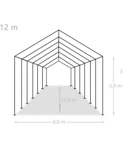 vidaXL Party Tent PE 6×12 m Grey