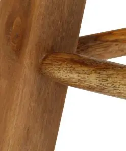 vidaXL Bar Chairs 2 pcs Real Leather and Solid Mango Wood