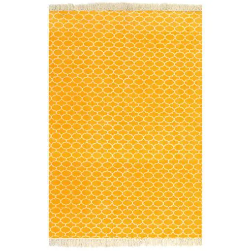 vidaXL Kilim Rug Cotton 120×180 cm with Pattern Yellow