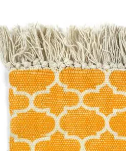 vidaXL Kilim Rug Cotton 120×180 cm with Pattern Yellow