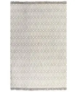 vidaXL Kilim Rug Cotton 120×180 cm with Pattern Taupe