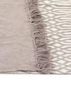 vidaXL Kilim Rug Cotton 120×180 cm with Pattern Taupe