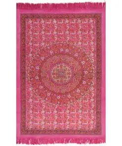 vidaXL Kilim Rug Cotton 120×180 cm with Pattern Fachsia