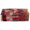 vidaXL Patchwork Pouffe Square Cotton Handmade 50x50x12 cm Red
