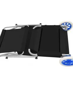 vidaXL Folding Sun Lounger with Canopy and Wheels Steel Black