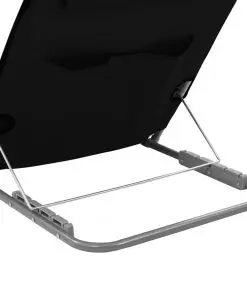 vidaXL Folding Beach Mats 2 pcs Steel and Fabric Black