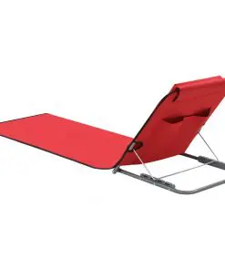 vidaXL Folding Beach Mats 2 pcs Steel and Fabric Red
