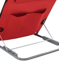 vidaXL Folding Beach Mats 2 pcs Steel and Fabric Red
