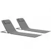 vidaXL Folding Beach Mats 2 pcs Steel and Fabric Grey