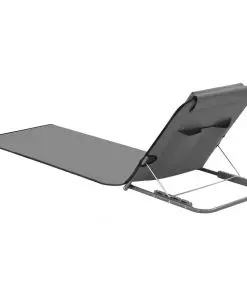 vidaXL Folding Beach Mats 2 pcs Steel and Fabric Grey