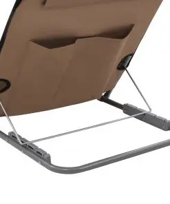 vidaXL Folding Beach Mats 2 pcs Steel and Fabric Brown