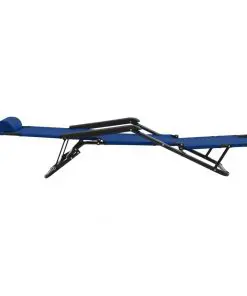 vidaXL Folding Sun Loungers 2 pcs with Footrests Steel Blue
