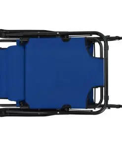 vidaXL Folding Sun Loungers 2 pcs with Footrests Steel Blue