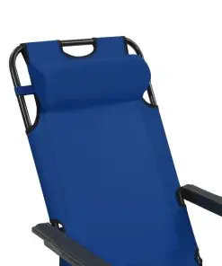 vidaXL Folding Sun Loungers 2 pcs with Footrests Steel Blue