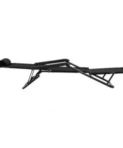 vidaXL Folding Sun Loungers 2 pcs with Footrests Steel Black