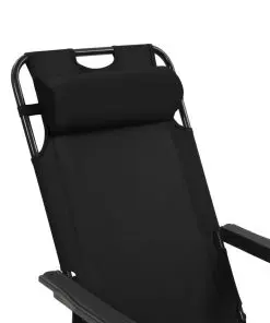 vidaXL Folding Sun Loungers 2 pcs with Footrests Steel Black