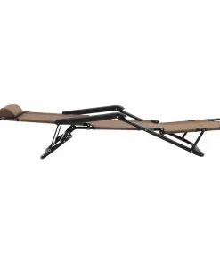 vidaXL Folding Sun Loungers 2 pcs with Footrests Steel Brown