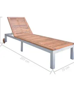 vidaXL Sun Lounger Solid Acacia Wood