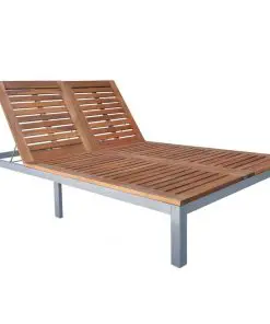 vidaXL Double Sun Lounger Solid Acacia Wood