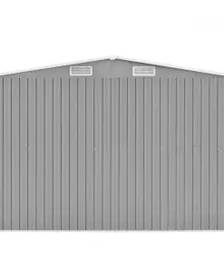 vidaXL Garden Shed 257x497x178 cm Metal Grey