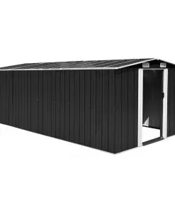 vidaXL Garden Shed 257x497x178 cm Metal Anthracite