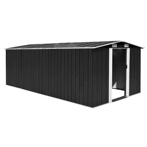vidaXL Garden Shed 257x497x178 cm Metal Anthracite