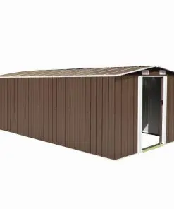 vidaXL Garden Shed 257x497x178 cm Metal Brown