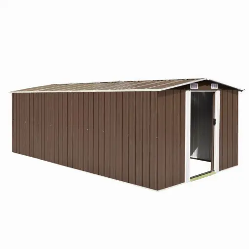 vidaXL Garden Shed 257x497x178 cm Metal Brown