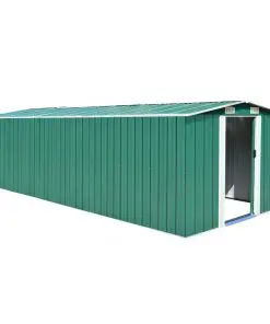 vidaXL Garden Shed 257x597x178 cm Metal Green