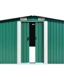 vidaXL Garden Shed 257x597x178 cm Metal Green