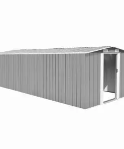 vidaXL Garden Shed 257x597x178 cm Metal Grey