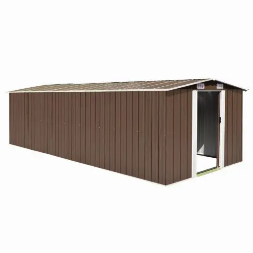 vidaXL Garden Shed 257x597x178 cm Metal Brown