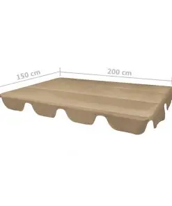 vidaXL Replacement Canopy for Garden Swing Taupe 226×186 cm