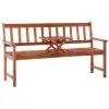 vidaXL 3-Seater Garden Bench with Table 158 cm Solid Acacia Wood Brown