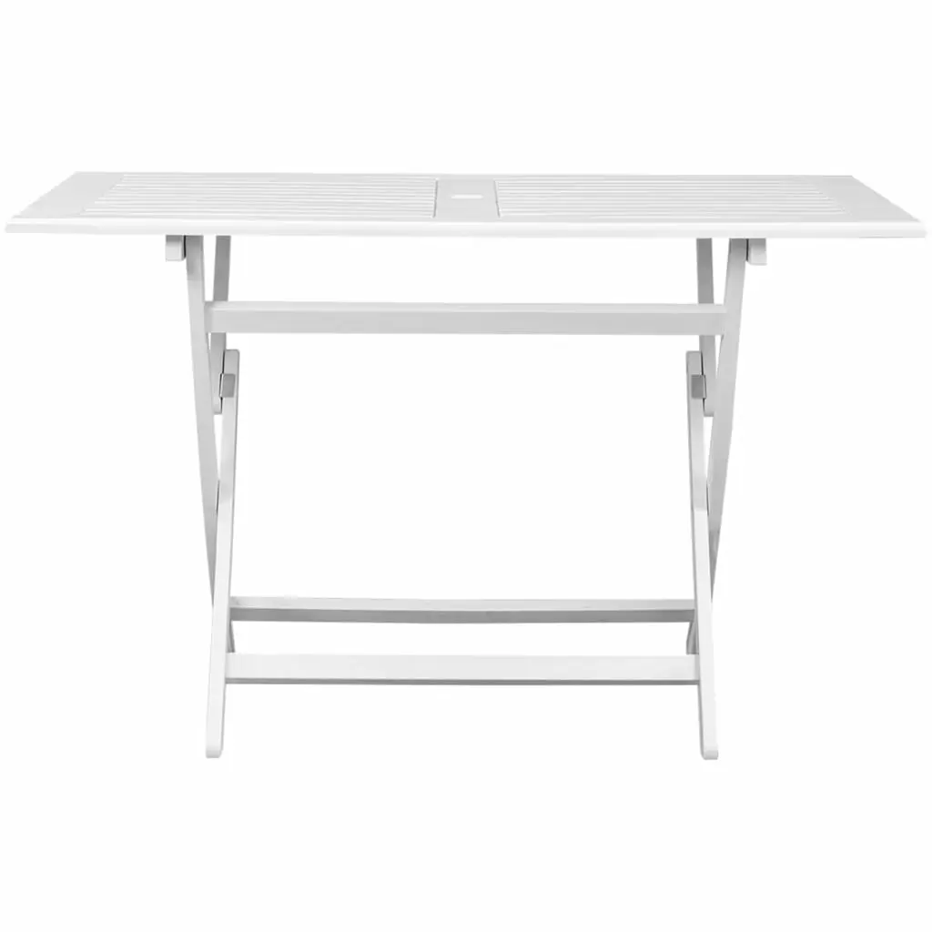vidaXL Garden Table White 120x70x75 cm Solid Acacia Wood
