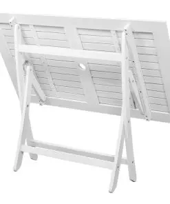 vidaXL Garden Table White 120x70x75 cm Solid Acacia Wood