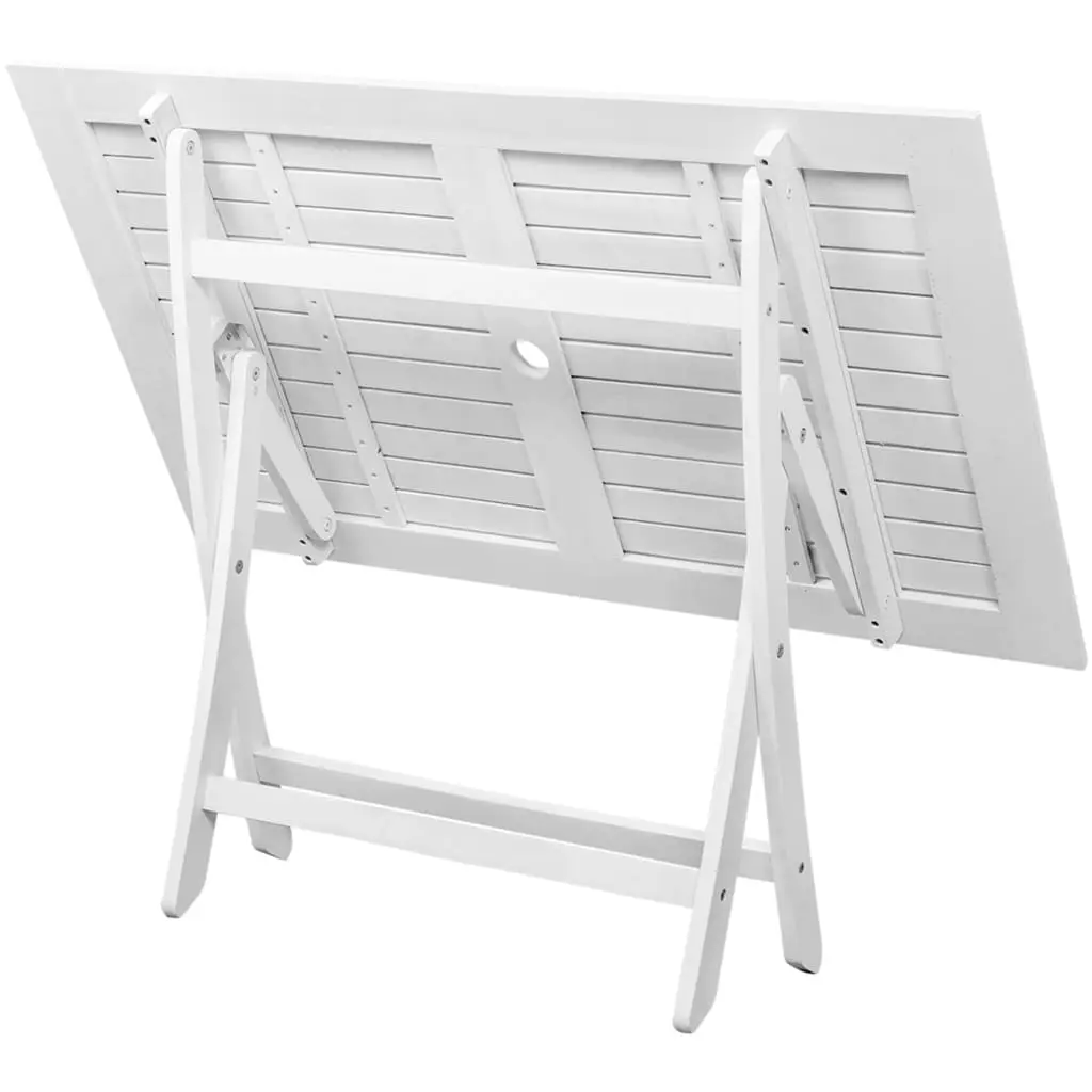 vidaXL Garden Table White 120x70x75 cm Solid Acacia Wood